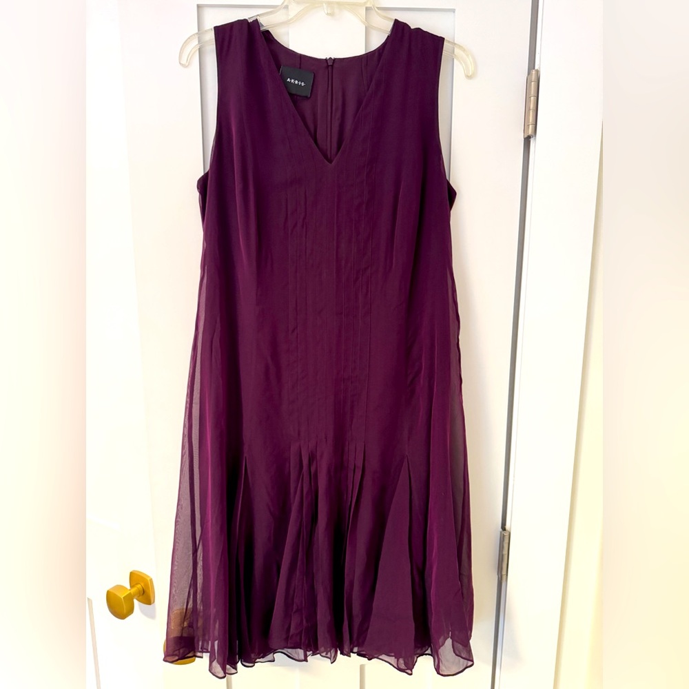 NWT Akris Deep Purple Midi Dress